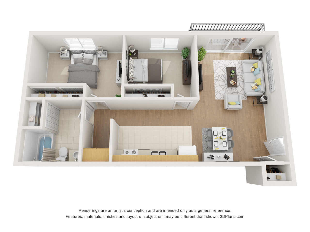 2 Bedroom Floor Plan